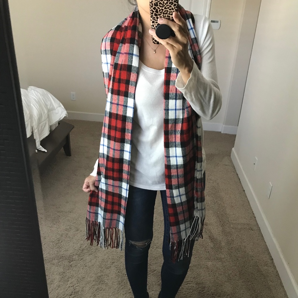 Red and Black Blanket Scarf